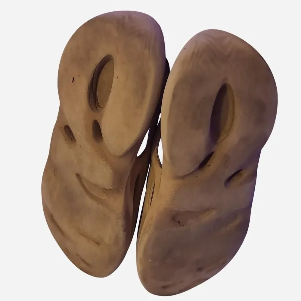 Yeezy Men's Brown and Tan Slides